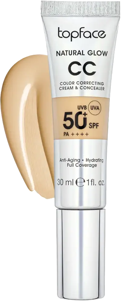 Topface Natural Glow CC Color Correcting Cream & Concealer 50+ SPF, 005