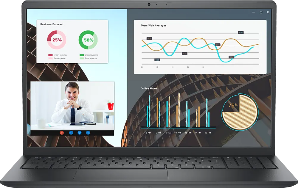 Dell Laptop Vostro 3530 , 13th Gen, Intel Core I7-1355U, 8GB RAM, 512GB SSD Hard Disk ,Intel UHD Integrated Graphics Card, 15.6 Inch FHD Display, DOS, Carbon Black