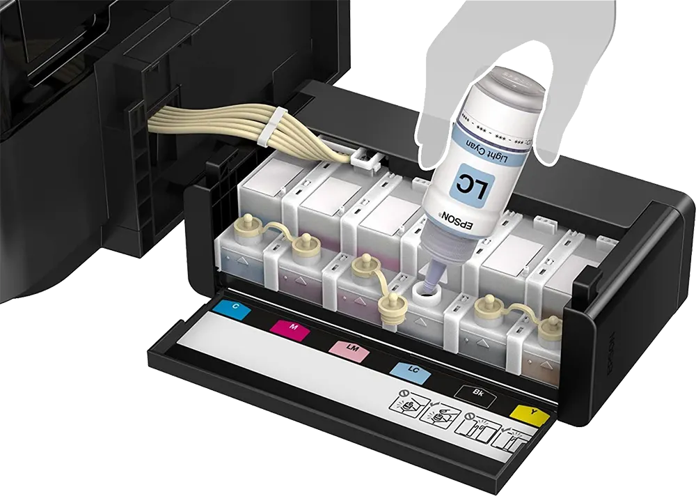 All-in-One Ink EcoTank Printer Epson, Colorful, CD Printing, Black, L850