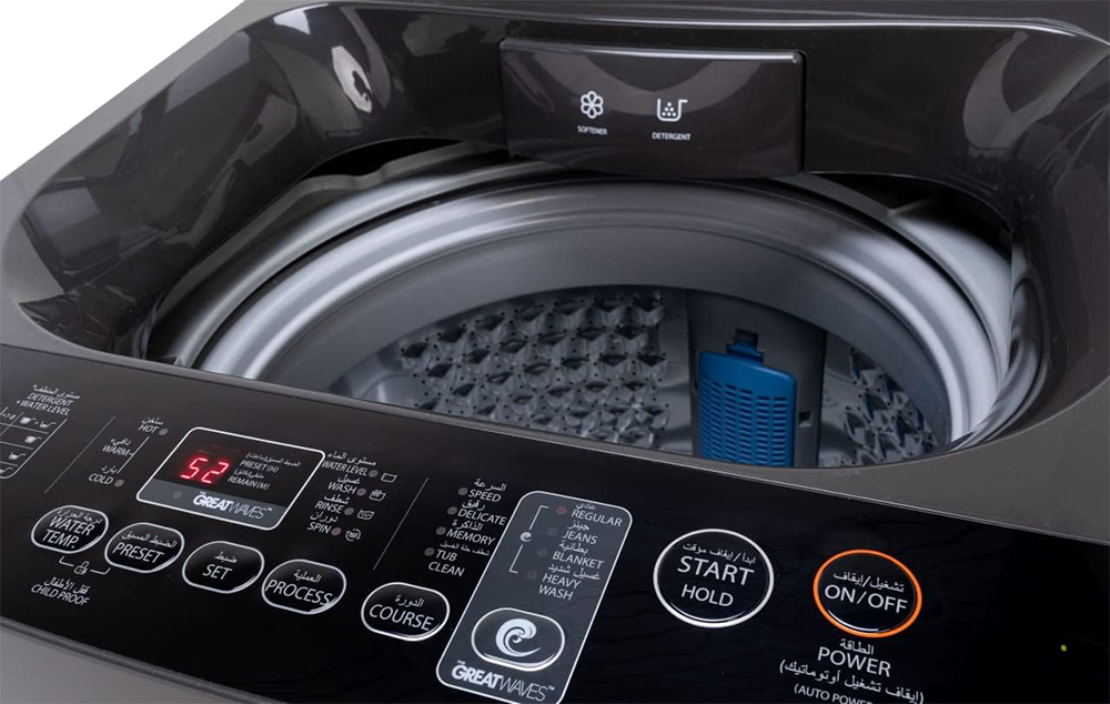 Toshiba Top Loading Automatic Washing Machine, 8 kg, Digital Display, Soft Close Door, Silver, AW-J800AUPEG (SK) (Miraco Warranty)