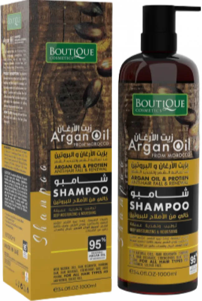 Boutique Shampoo with Argan Oil and Protein for Anti-Hair Loss and Hair Renewal, 1000ML