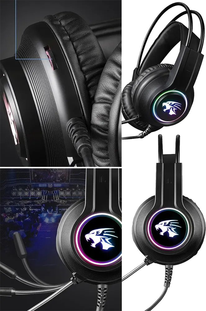 Forev Wired Gaming Headset ,Microphone , RGB Color , Black, FV-S3