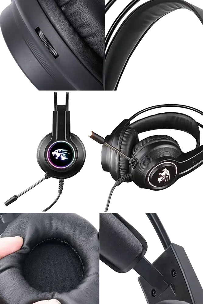 Forev Wired Gaming Headset ,Microphone , RGB Color , Black, FV-S3
