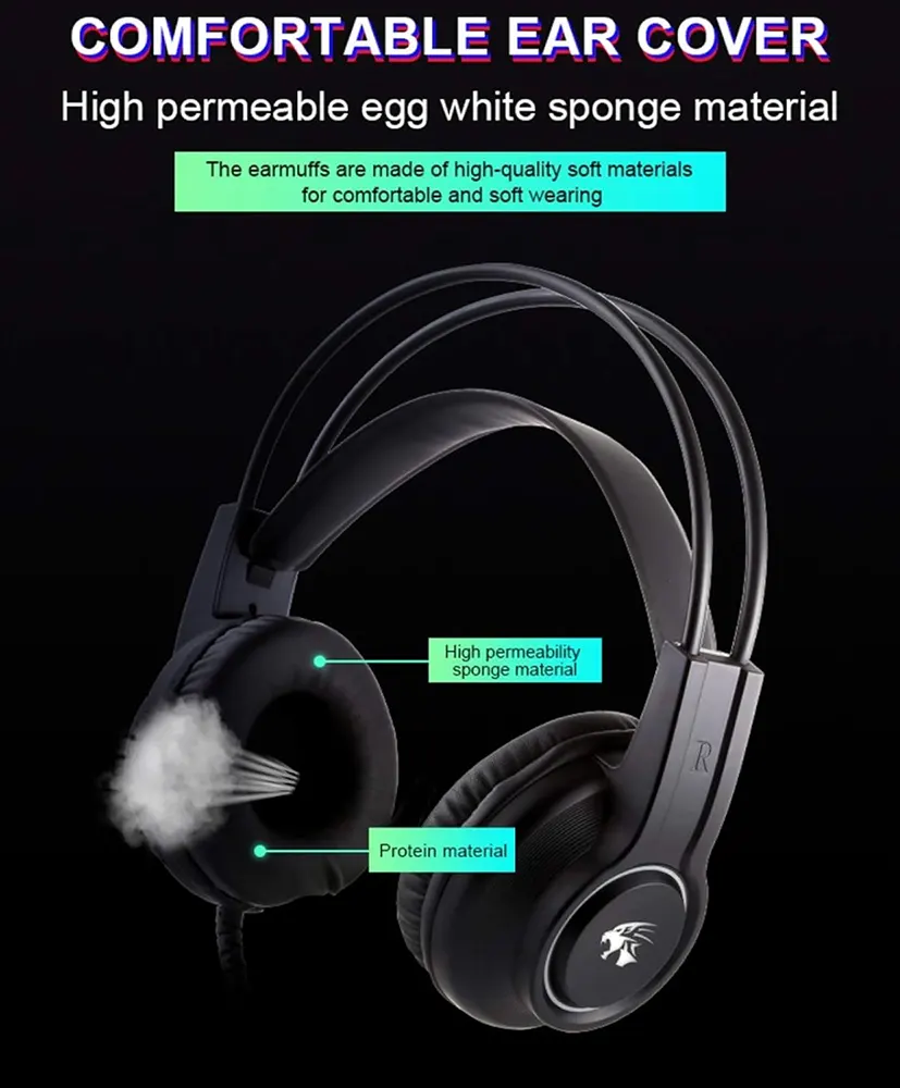 Forev Wired Gaming Headset ,Microphone , RGB Color , Black, FV-S3