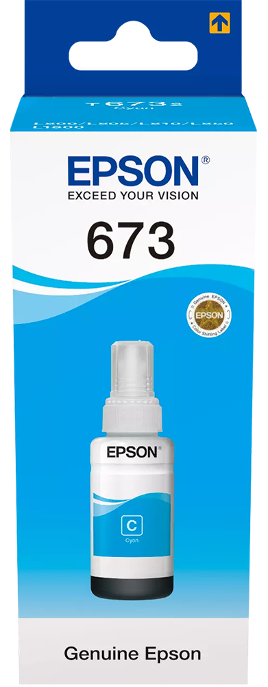 Epson Toner Cartridge, 70ml, Print 1900 Photos 10*15cm, Cyan, 673