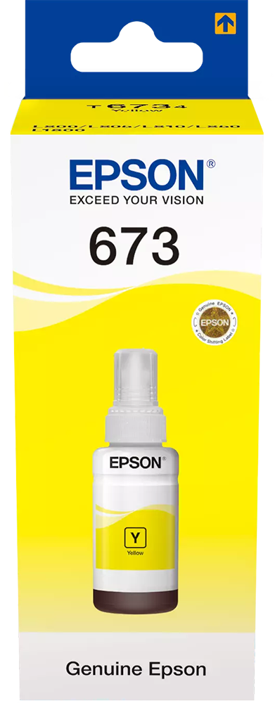 Epson Toner Cartridge, 70ml, Print 1900 10*15cm Photos, Yellow, 673