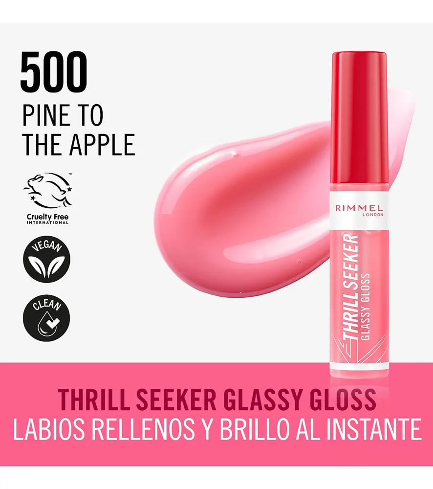 Rimmel Thrill Seeker Glassy Lip Gloss, 500 Pine To The Apple