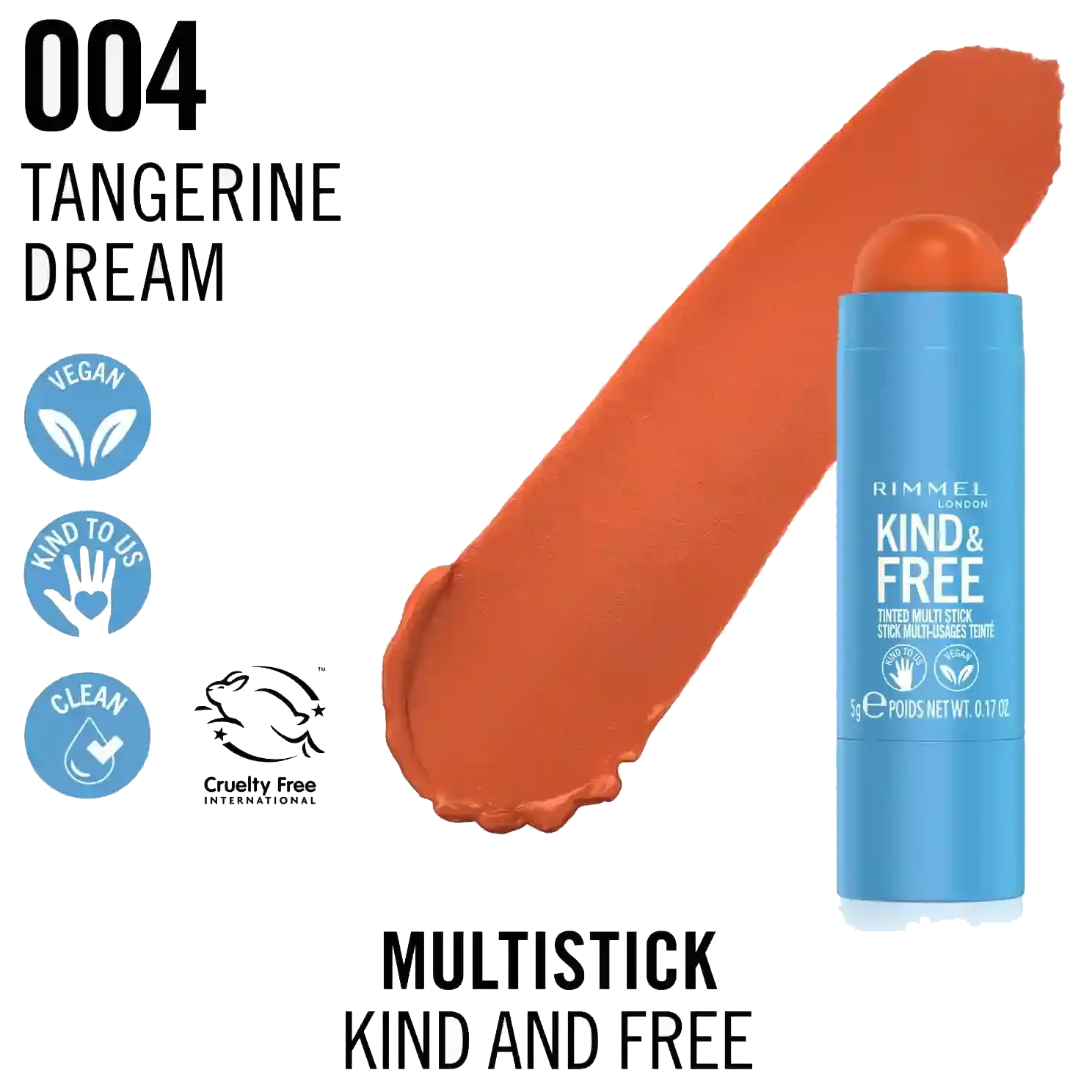 Rimmel Kind & Free Tinted Multi Stick, 004 Tangerine Dream