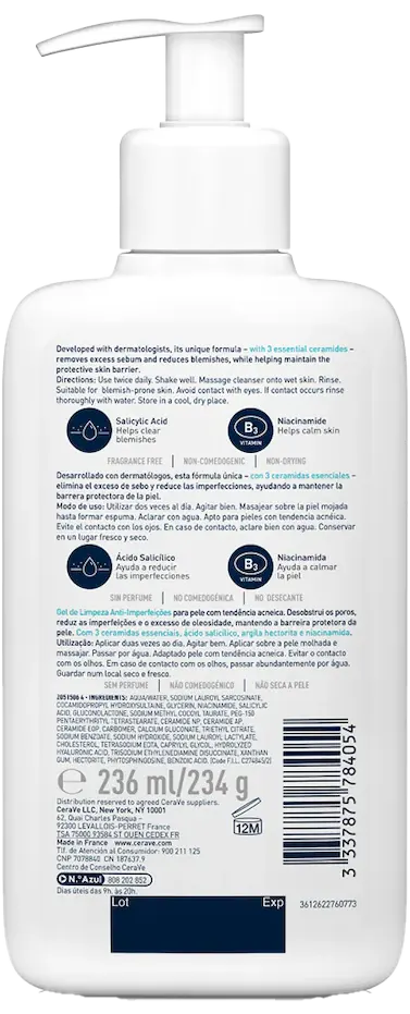 Cerave Blemish Control Cleanser For Blemish-Prone Skin, 236 Ml