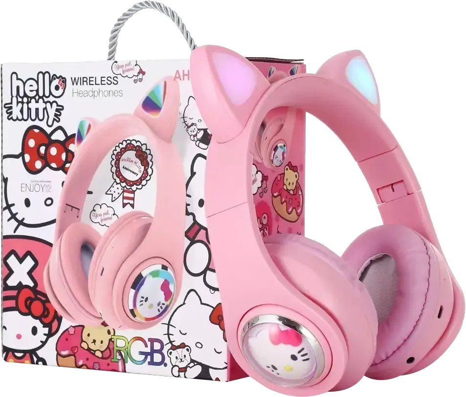 Wireless Rechargeable Headphone Hello Kitty, Bluetooth 5.3, Multi-Color, Model AH-803D