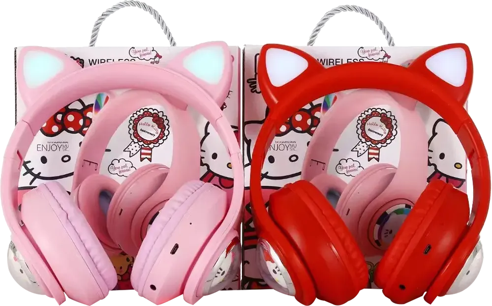 Wireless Rechargeable Headphone Hello Kitty, Bluetooth 5.3, Multi-Color, Model AH-803D