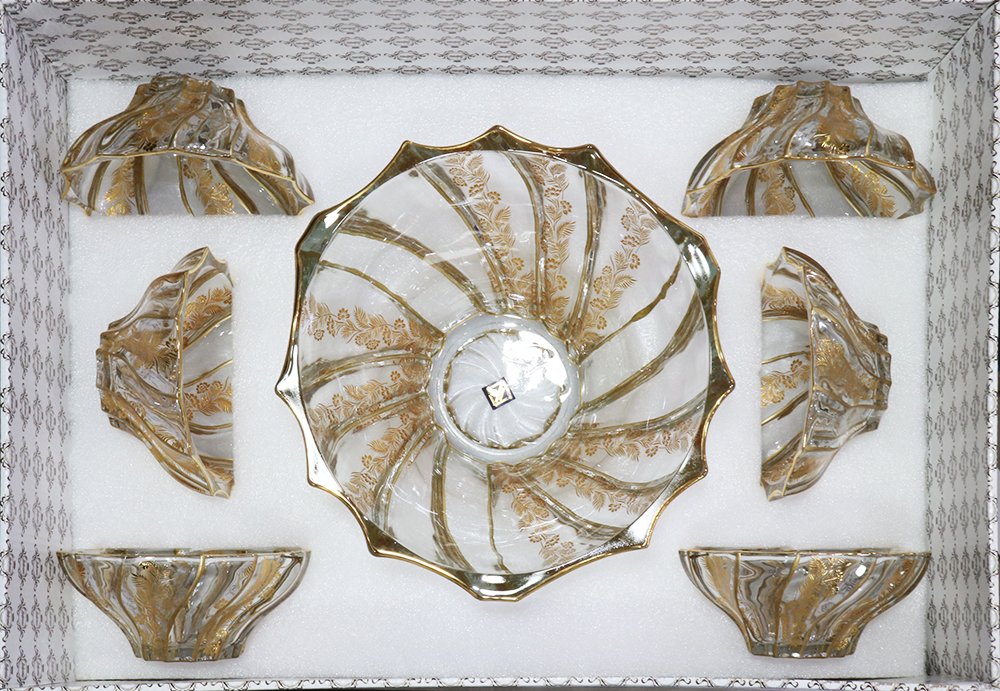 طقم خشاف نيرفانا ديكاله ، 7 قطع ، دائري ، مزخرف ذهبي