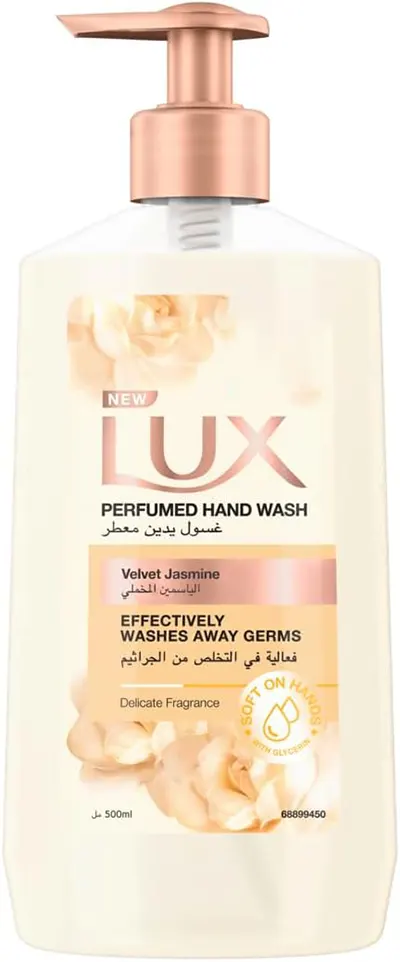 Lux Hand Wash, Liquid Hand Wash with Velvet Jasmine Scent, 500ml.
