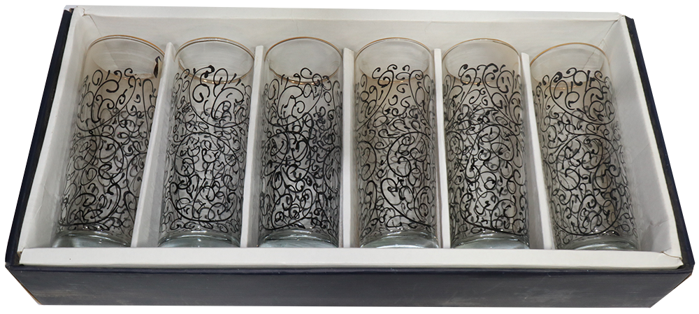 طقم شوب ماسورة الخواجة ، للمياه والعصائر ، مكون من 6 قطع ، مزخرف