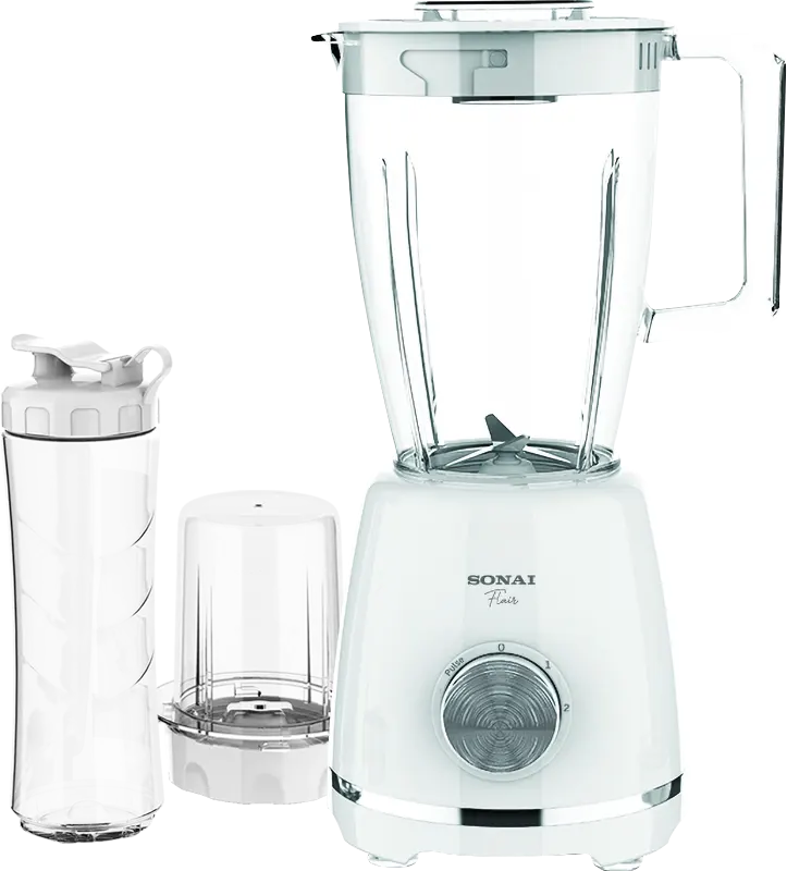 Sonai Flair Electric Blender 3 in 1, 500 Watt, 1.5 Liter, Grinder, White, SH.6060