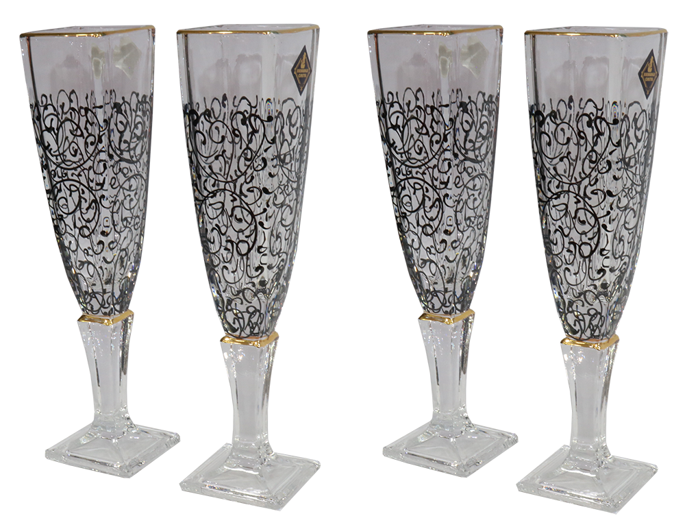 el Khawaja Arizo Eashwaiy Glasses Set , Consist of 6 pieces, Decorated Glass