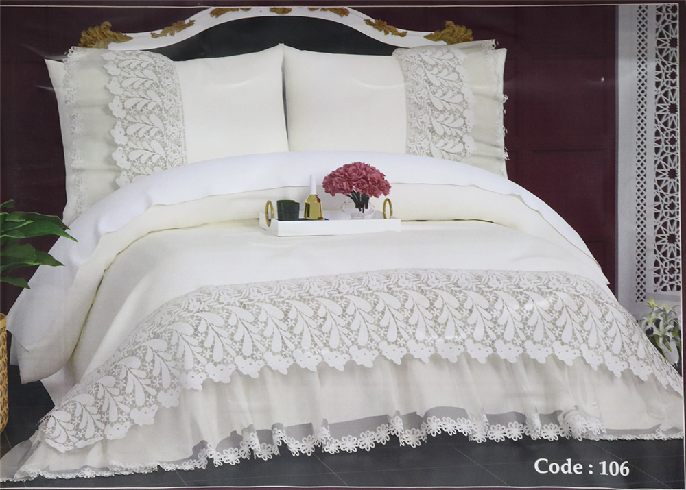 Albaeet Elrakey Bed Sheet Set , 5 Pieces , 260x240 cm , Multiple Colors , Model 106