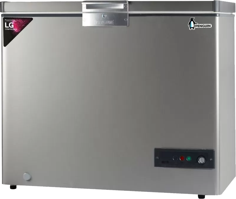 Penguin Chest Freezer, Defrost, 303L, LG Compressor, Stainless Steel Interior, Silver, ES350