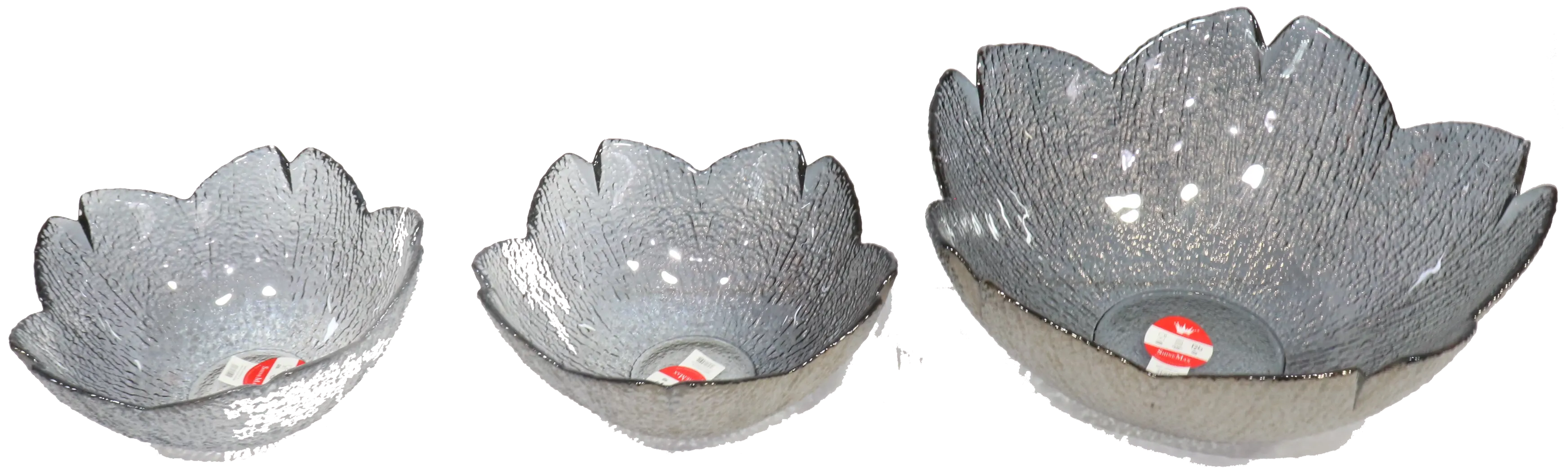 طقم خشاف ، 7 قطع ، بتصميم مموج، زجاجي،رصاصي،108-4