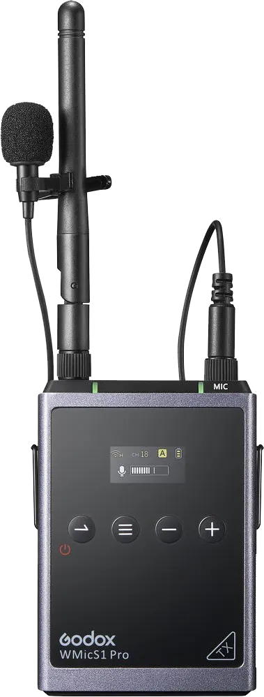 Godox WMicS1 Kit 2 UHF Wireless Microphone System, 3Pcs, Black