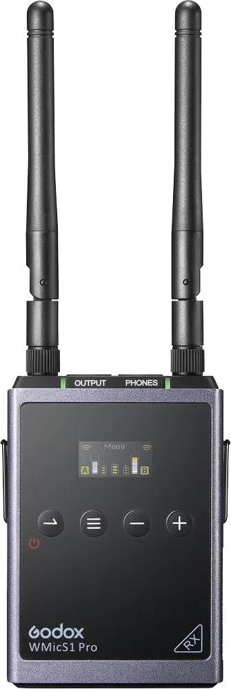 Godox WMicS1 Kit 2 UHF Wireless Microphone System, 3Pcs, Black