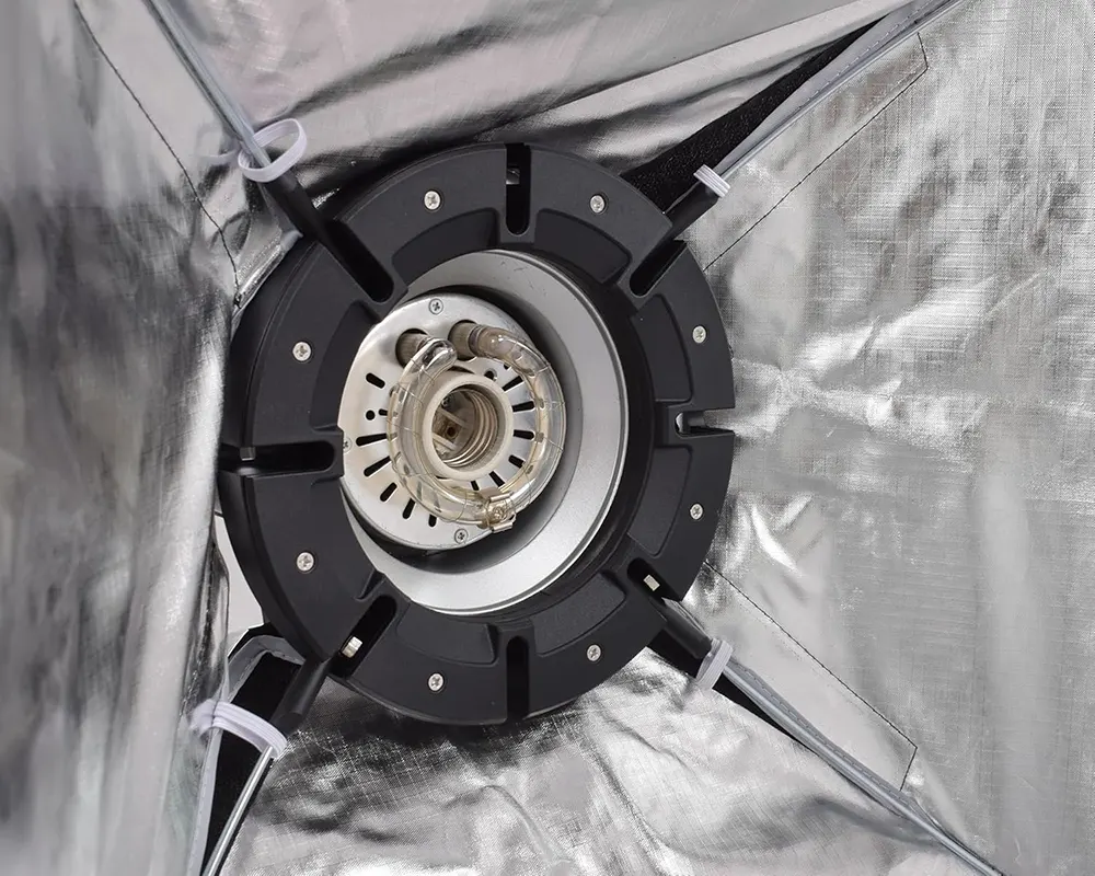 صندوق إضاءة 60*60 سم، حامل بوينز، مربع، أسود، E 60