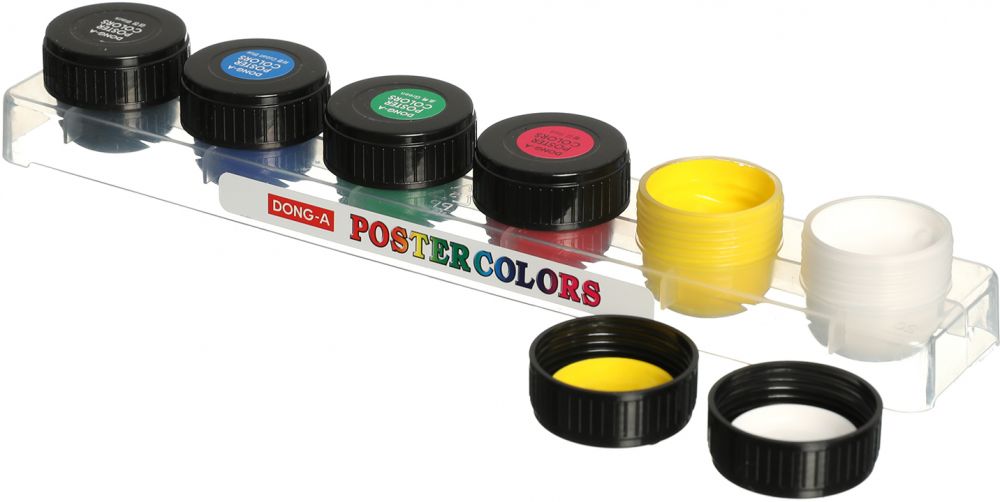 Dong-A Poster Color Set, 12 Colors, 10ml, Assorted Colors