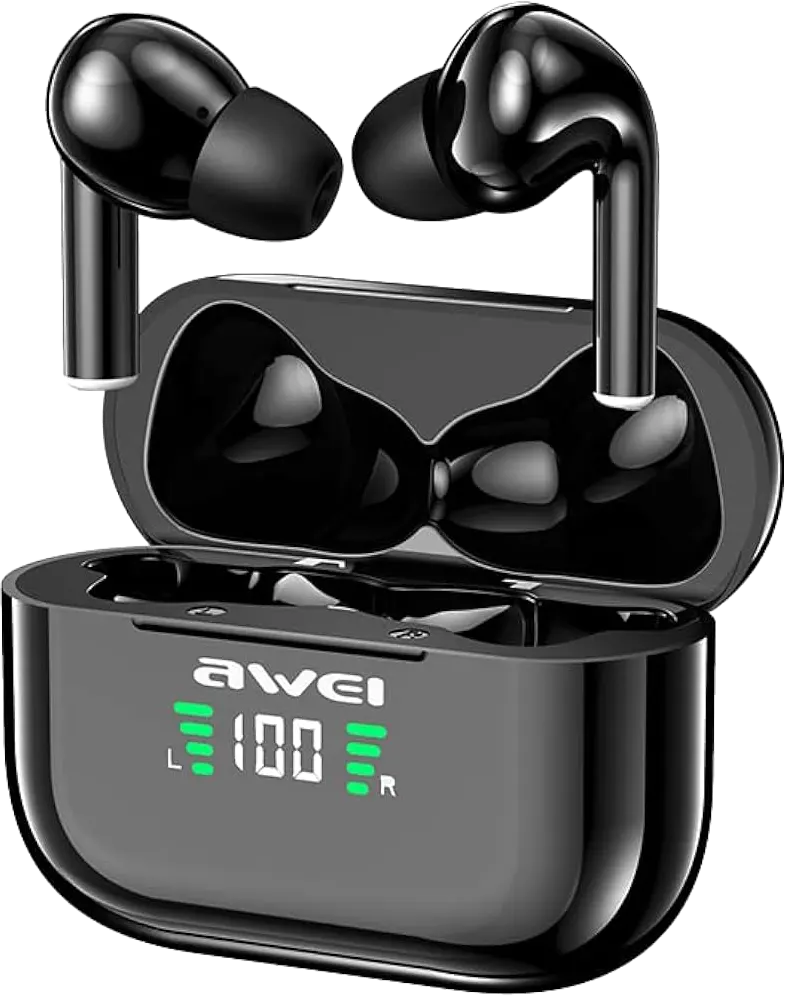 سماعات أذن لاسلكية ترو سبورت من اوي ، بلوتوث 5.1 ، مقاومة للماء ، شاشة ديجيتال ، أسود ، T29P