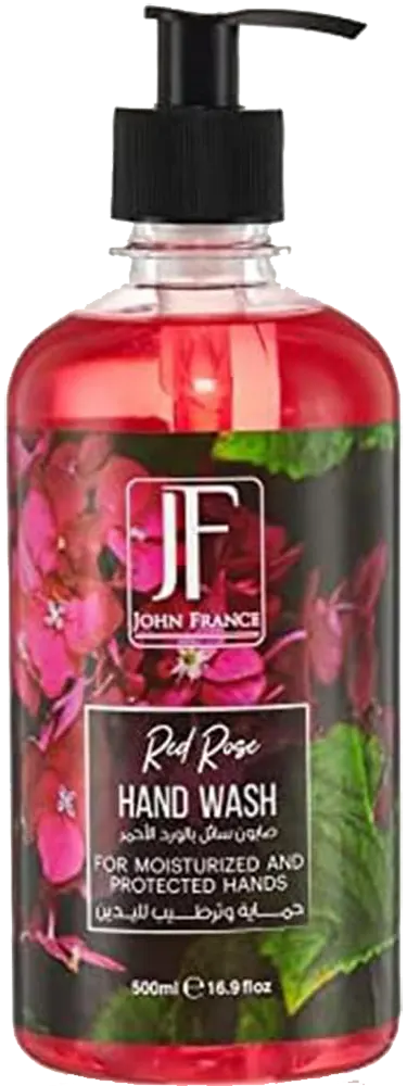 غسول سائل معطر لليدين بالورد الاحمر من جون فرانس، 500 مل