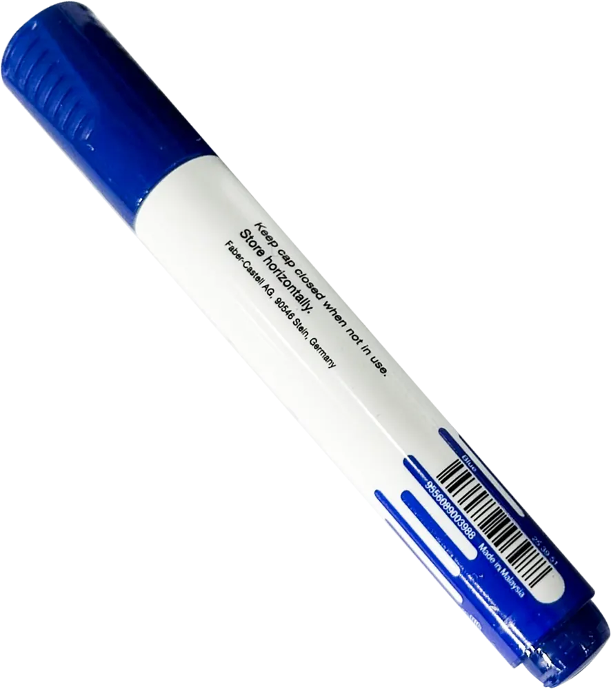 Faber-Castell Chisel Whiteboard Marker, Broad, Blue, Model 253951
