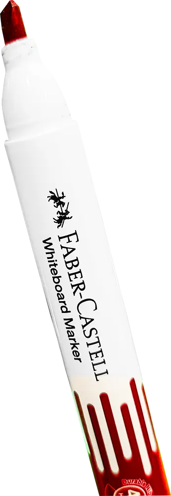 Faber-Castell Chisel Whiteboard Marker, Broad, Red, Model 253921