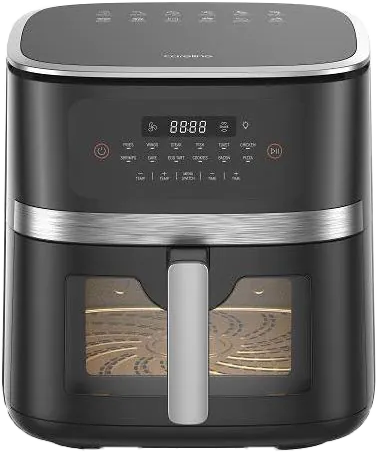 قلاية هوائية بلاك اند وايت ،2000 وات ، 7.5 لتر ، شاشة ليد تعمل باللمس ، باب زجاج ، أسود ،AF-075 SDW