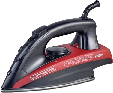 Black & Decker Steam Iron, 2200W, 220ml Tank Capacity, Black*Red, X2200 (Anasia Warranty)