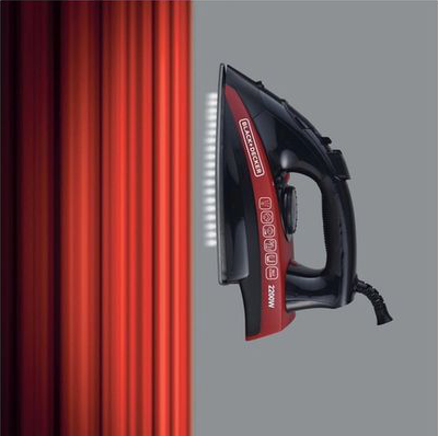 Black & Decker Steam Iron, 2200W, 220ml Tank Capacity, Black*Red, X2200 (Anasia Warranty)