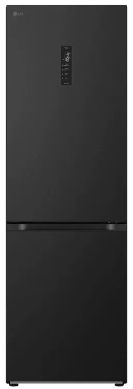 ثلاجة ال جي نوفروست كومبى ، 341 لتر ، 2 باب ، انفرتر ، شاشة ديجيتال ، اسود مط ، GW-B489FS6W