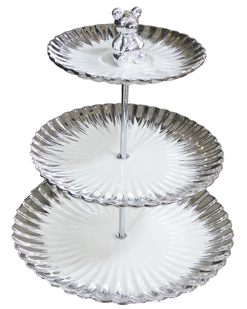 شياله بورسلين 3 أدوار ، فضي ، موديل 812-2