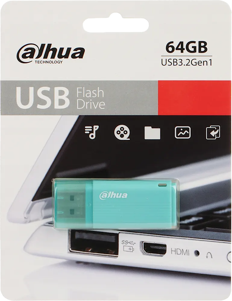 Dahua Flash Memory, 64 GB, USB 2.0, Green, U126