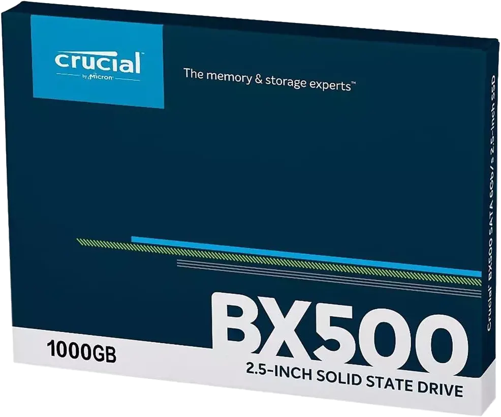 هارد ديسك داخلي كروشال BX500 ساتا 2.5 بوصة SSD، للاب توب والكومبيوتر، سعة 1 تيرابايت، ، أسود، CT1000BX500SSD1
