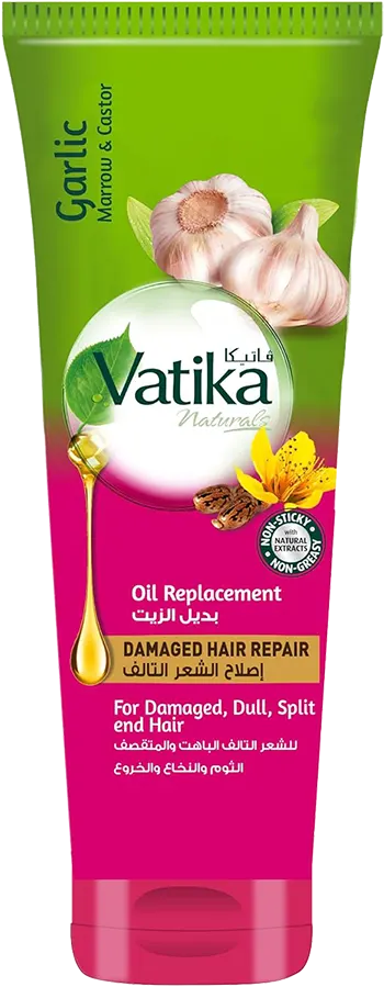 Vatika Naturals Damaged Hair Repair Garlic, Marrow & Castor Oil Replacement  For Damaged & Dull Hair, Split End, 200 Ml