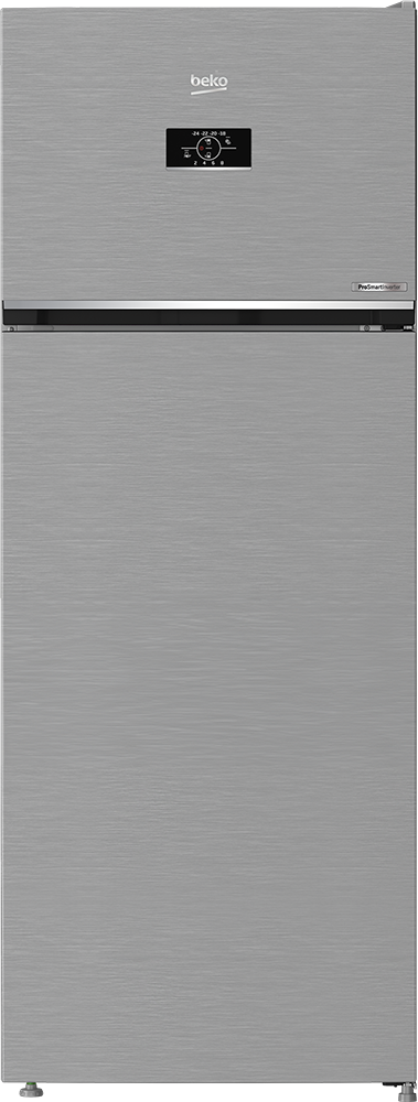 Beko No Frost Refrigerator , 406 Liters , 2 Doors , Inverter , Digital Screen , Silver , RDNE455M20XBIDB