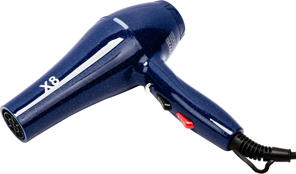 Hair Dryer X8 2400W, 2 Speeds, 3 Heat Levels, Blue