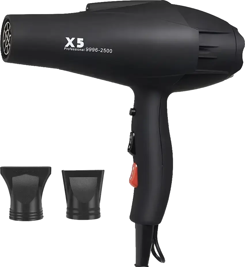 Hair Dryer X5 2200 Watt, 2 Speeds, 3 Heat Levels, Black