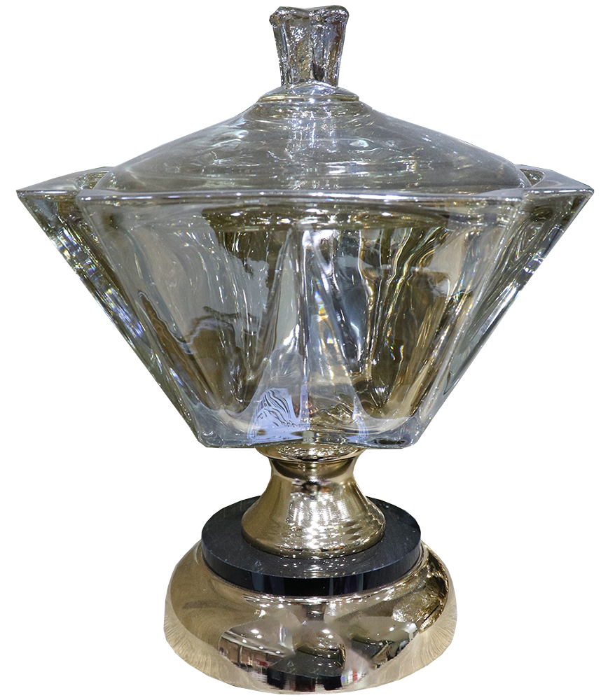 Honey Glass Bonbonniere, Medium, Model 3840