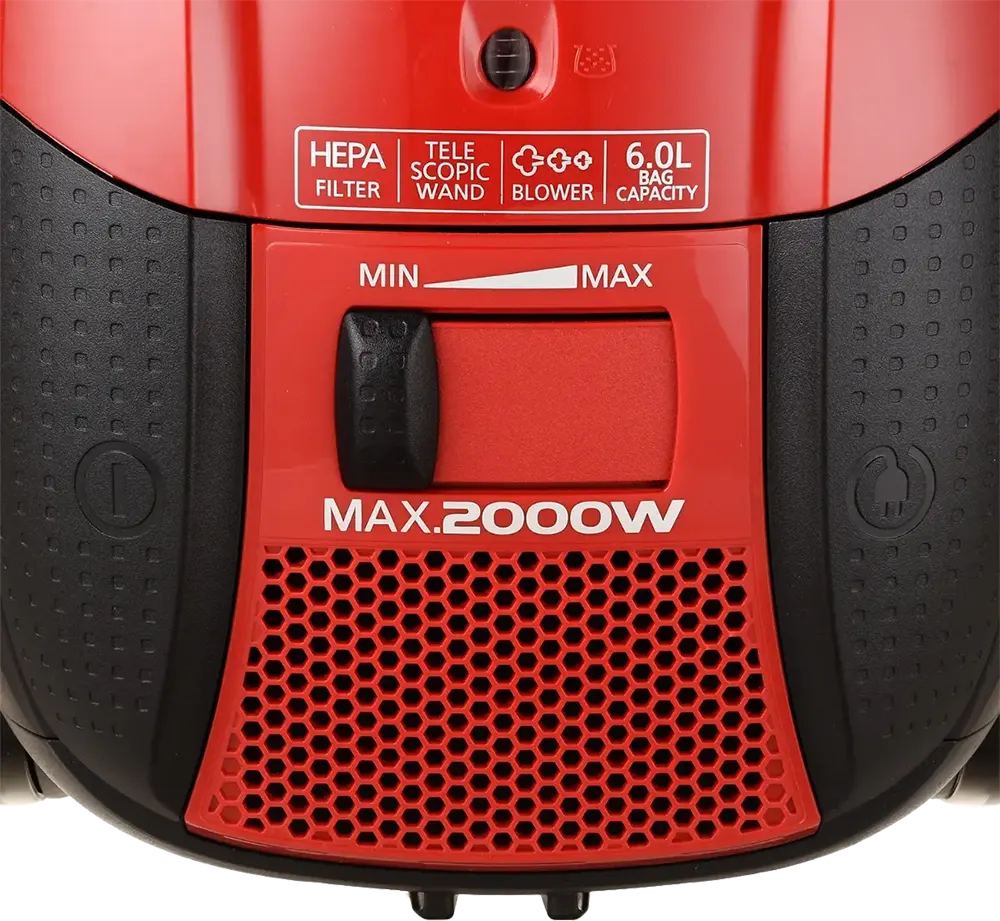 مكنسة كهربائية باناسونيك ماليزي، 2000 وات، 6 لتر، أحمر،VC19604B ،(بضمان بغداد BTC)