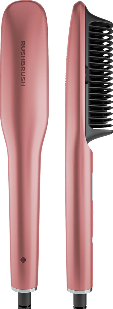 Rush Brush Hair Straightener Brush, LED Display, 10 Heat Settings, Rose Gold, S2 Elite
