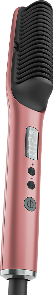 Rush Brush Hair Straightener Brush, LED Display, 10 Heat Settings, Rose Gold, S2 Elite