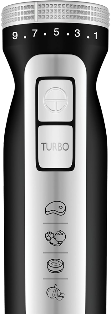 Mienta Turbo Plus Hand Blender with Chopper, 1000 Watt, 600 ml , Multi-Speed , Black , HB111438A