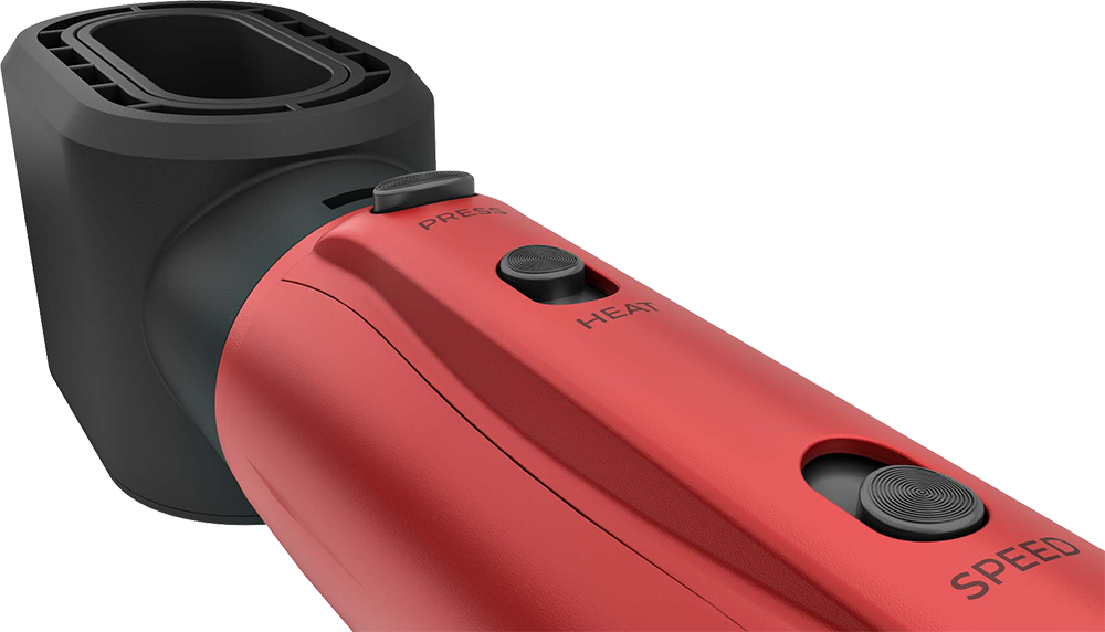 Rush Brush Hair Styling Kit, 1300 Watts, 3 Heat Levels, 2 Speeds, red, 6+