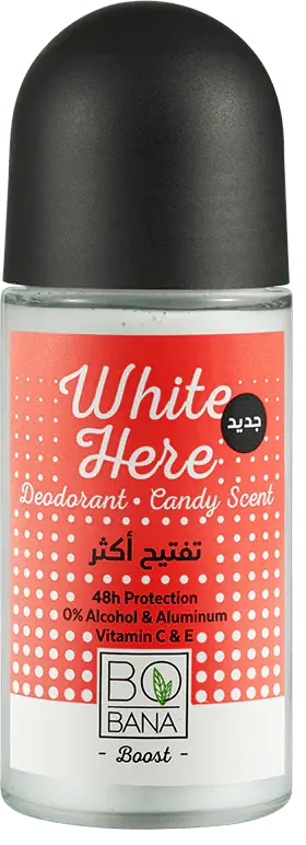 Bobana White Here Deodorant With Candy Scent, 50 Ml