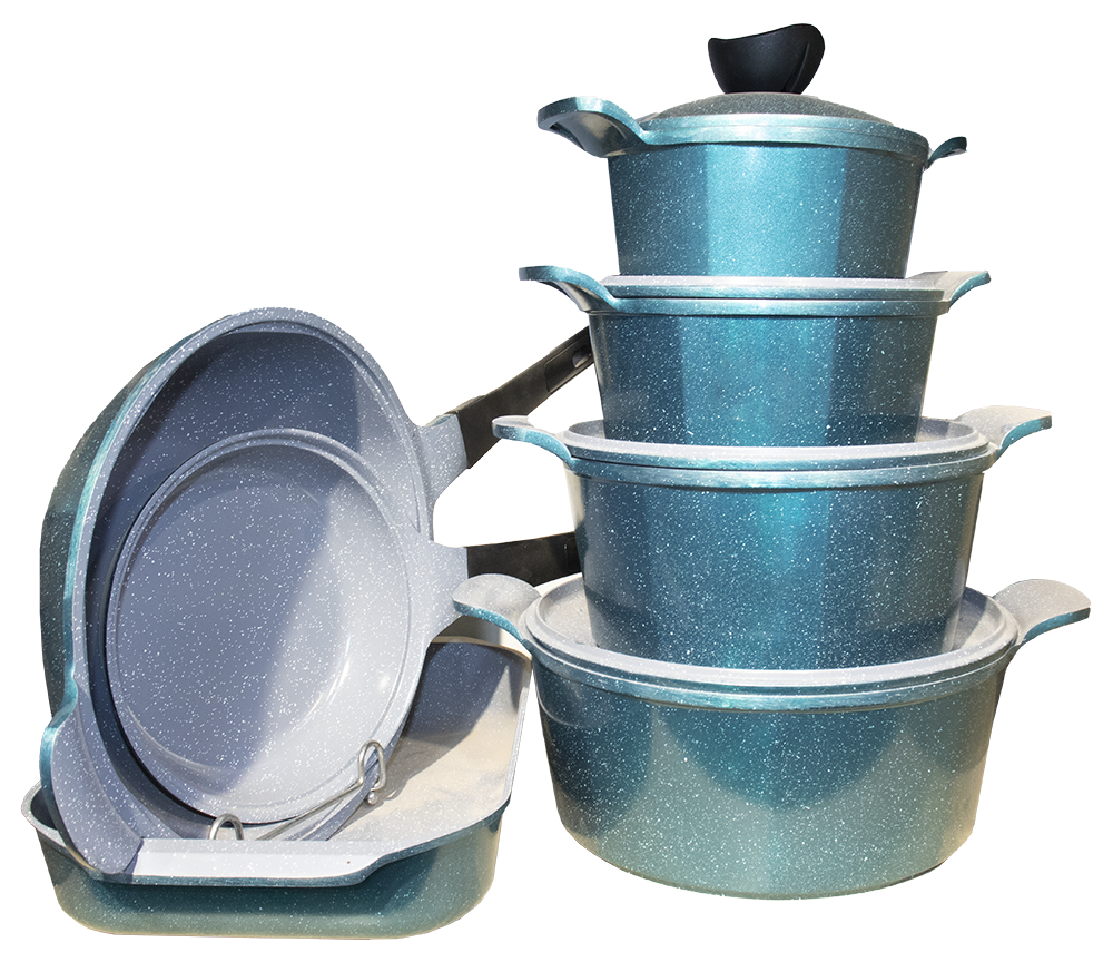 Glory Hexagon Lux Cookware Set, 13 Pieces, Green